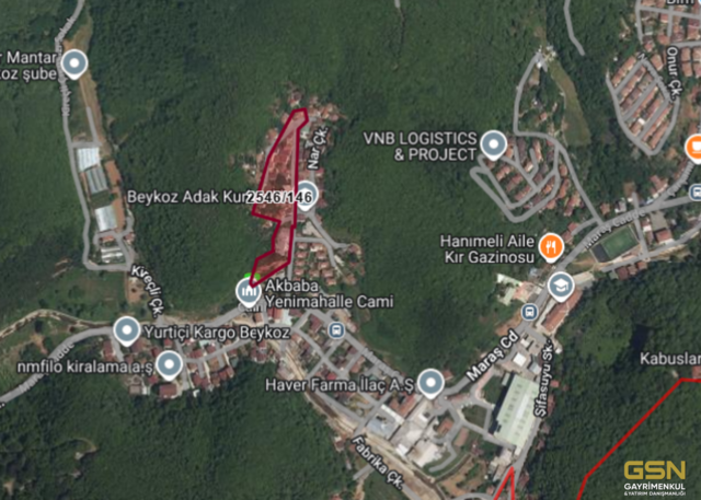 2-BEYKOZ AKBABA'DA %40 İMARLI ARAZİ