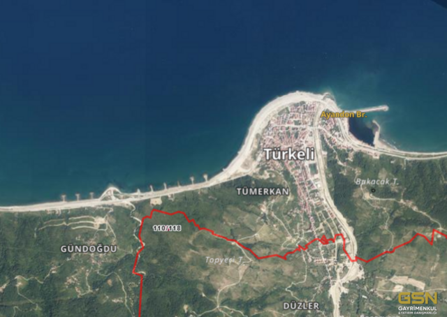 1-SİNOP TÜRKELİ DÜZLER KÖYÜNDE DENİZ MANZARALI SATILIK ARSA