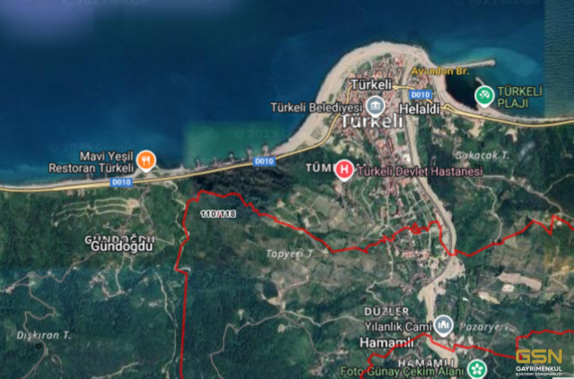 3-SİNOP TÜRKELİ DÜZLER KÖYÜNDE DENİZ MANZARALI SATILIK ARSA