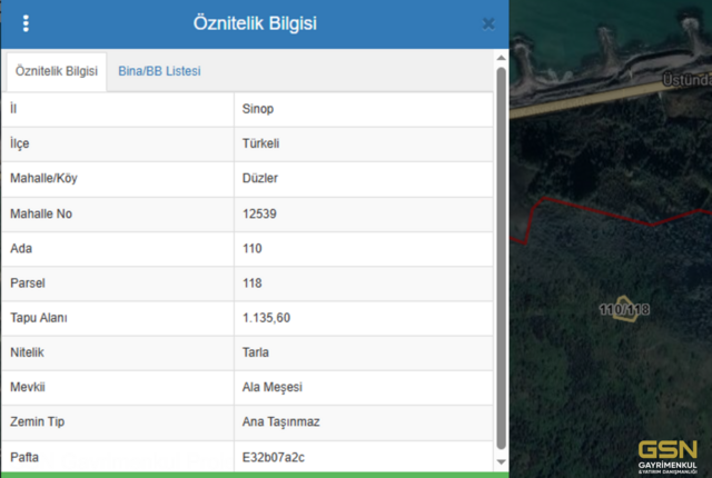 4-SİNOP TÜRKELİ DÜZLER KÖYÜNDE DENİZ MANZARALI SATILIK ARSA